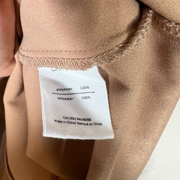 Oak + Fort Shift Dress Small Belted Flare Flutter Short Sleeve Tan Bohemian Flaw - Picture 9 of 9